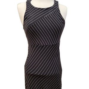 ATHLETA Black Sleeveless Stripe Dress